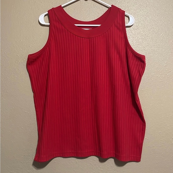 Venezia Tops - Vintage Venezia Vitale Red Ribbed Tank Top Sleeveless Shirt Women’s (18/20) XL